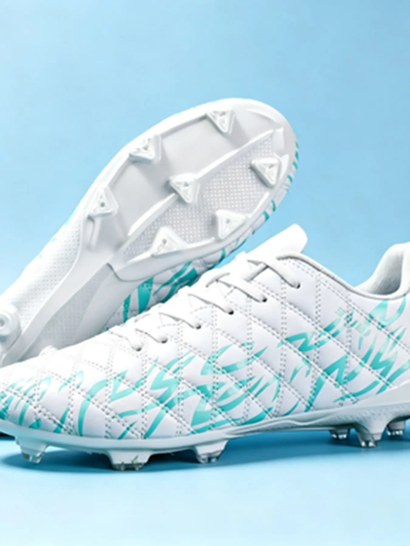Ag Fg Natural Grass Soccer Shoes, PU Fabric Upper, Tpu Sole, Durable Anti-Slip, Sporty Style, Unisex Youth Training Cleats, Soccer Boots, Football Shoes, Sports Football Shoes