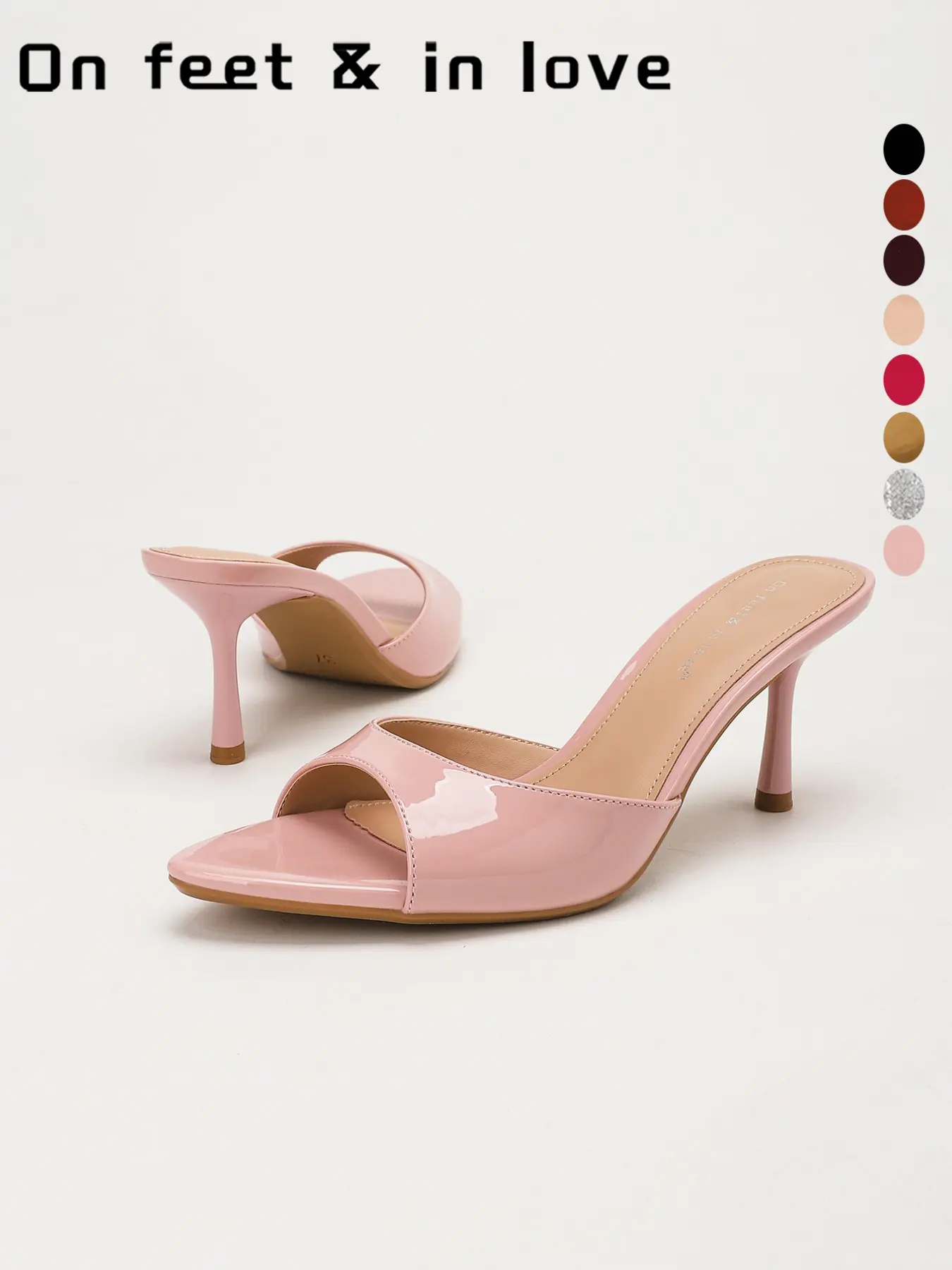 Women’s Fashion Elegant Pointed Toe Stiletto High Heel Sandals, Sandal Footwear, Slip-on Open Toe Mules with Anti-slip Soft Sole, Daily Wear Heels for Wedding & Party Occasions