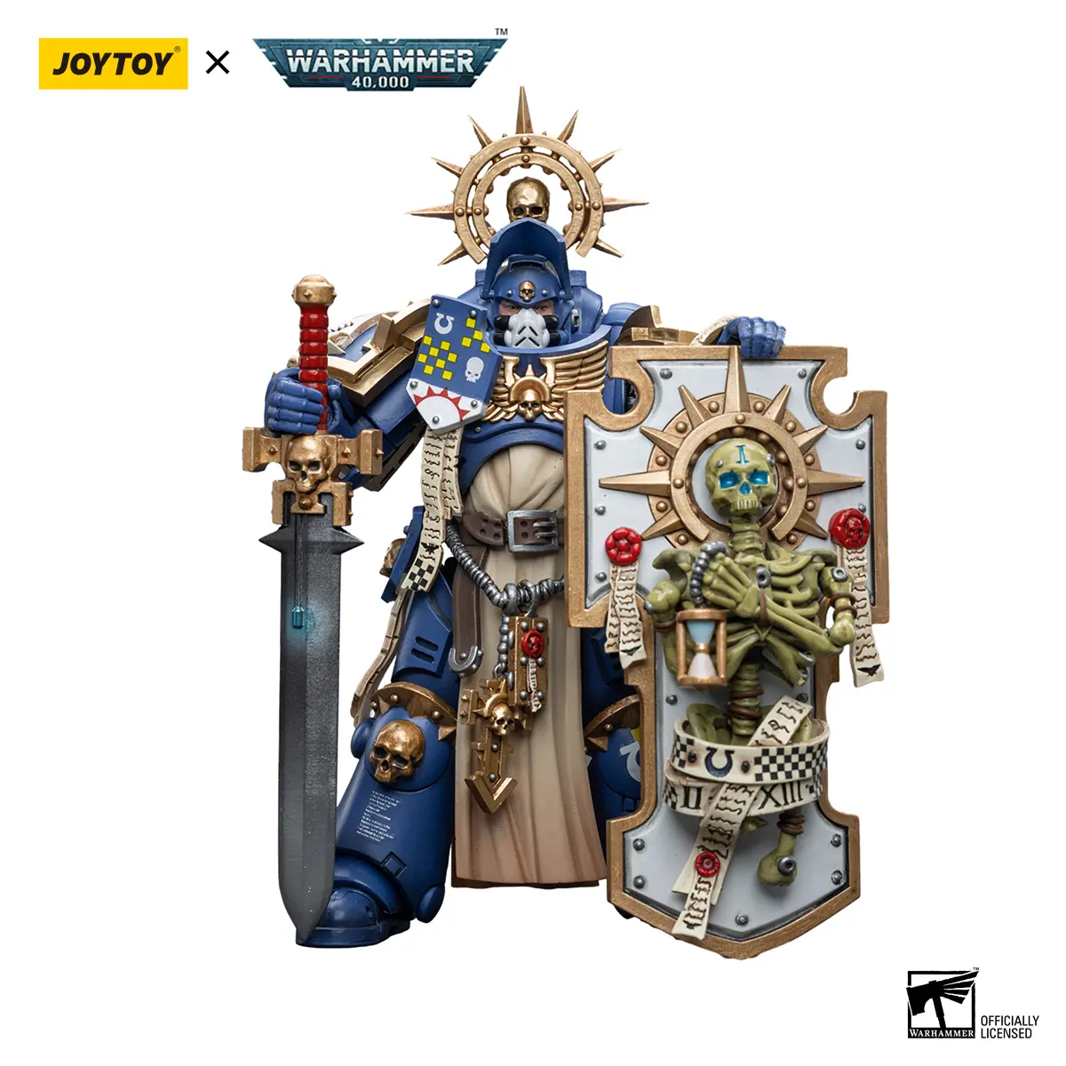 JOYTOY Warhammer 40,000 1/18 Action Figures Ultramarines Primaris Captain with Relic Shield and Power Sword