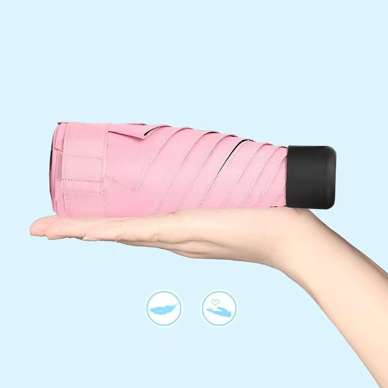 Ultra Lightweight Five-Fold Umbrella With Six-Rib Design, Compact And Portable, Sun Protection And Rain Shield, Ideal Shade Tool For Golf, Travel And Daily Outdoor Activities