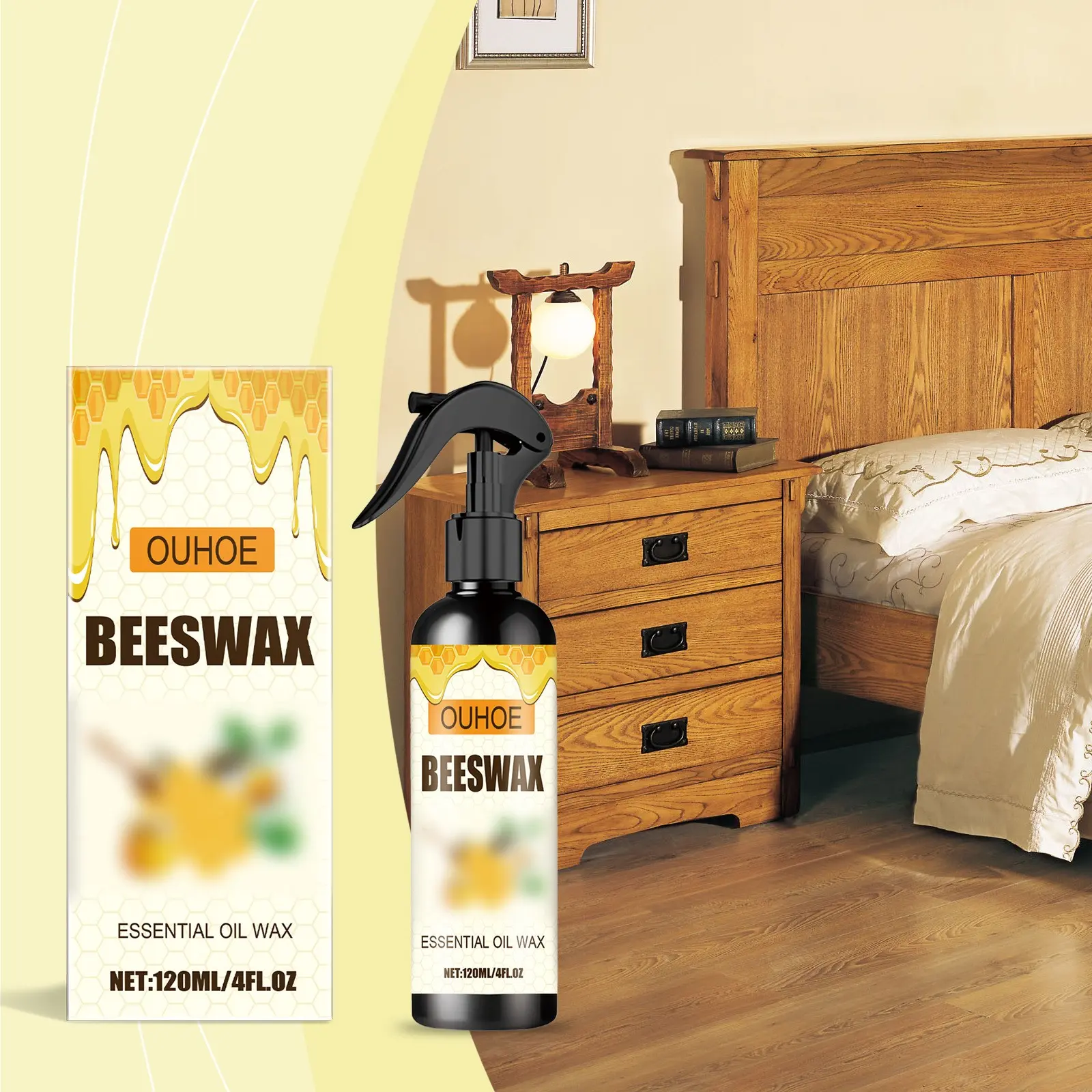 Furniture Beeswax Spray Cleaner, Enhances Shine, Gentle Care, Daily Maintenance, Furniture Polishing, Beeswax Treatment