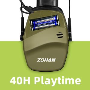 035 Bluetooth 5.4 Shooting Ear Protection Earmuff, Active Noise Canceling, Hearing Protection with Sound Amplification (Green Bluetooth)