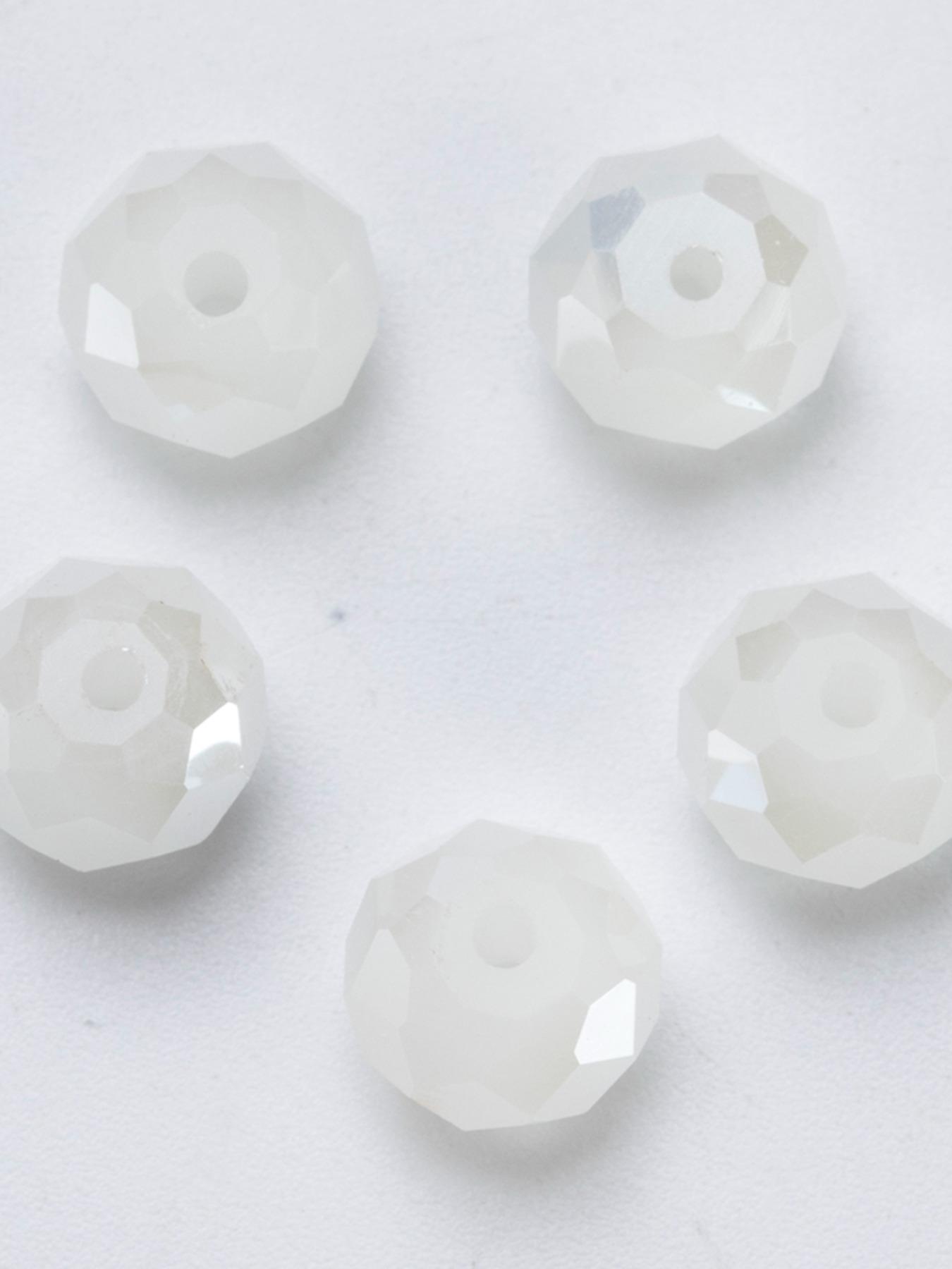 4/6/8mm White Glass Beads, Faceted Crystal Glass Beads, Fashion for Handmade DIY Necklace Bracelet Earrings, Jewelry Making Craft Supplies