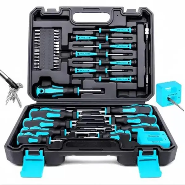 43-piece Pagoda Screwdriver Set, Flathead, Phillips, T-handle, Square, All with Magnetic Tips