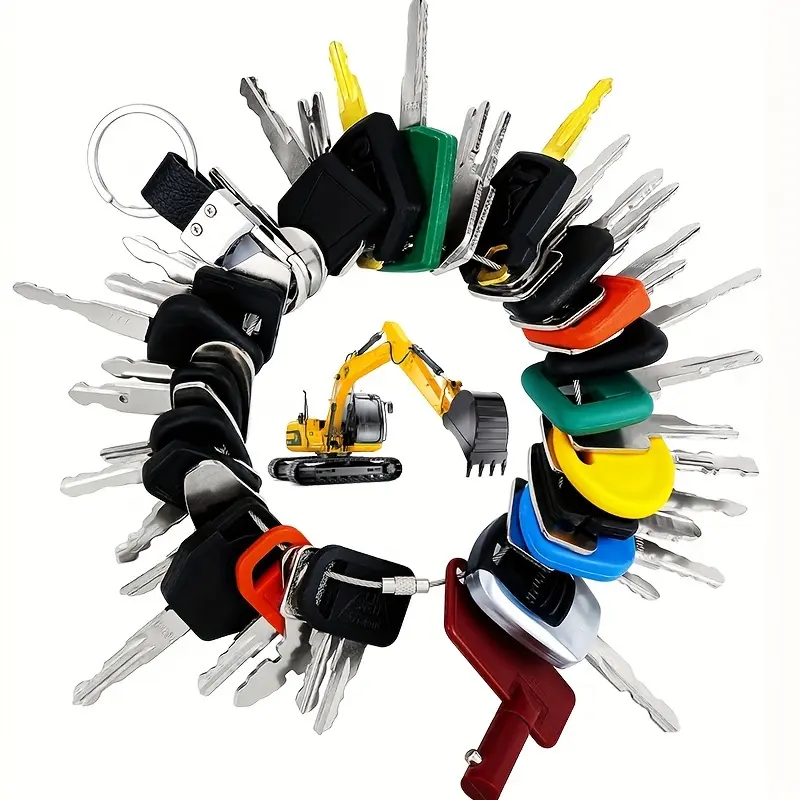 50 Heavy Equipment Keys Master Set/Ignition Master Keys Set Fits JD Hyster Komatsu Kubota Yanmar Takeuchi Ford New Holland Volvo JCB Cat Key