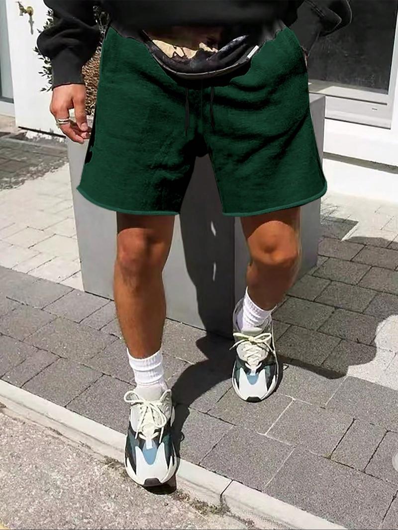 Men's Regular Fit Solid Color Track Shorts, Casual Comfy Breathable Shorts for Daily Outdoor Wear, Men's Bottoms for Summer, Menswear, Casual Streetwear Shorts