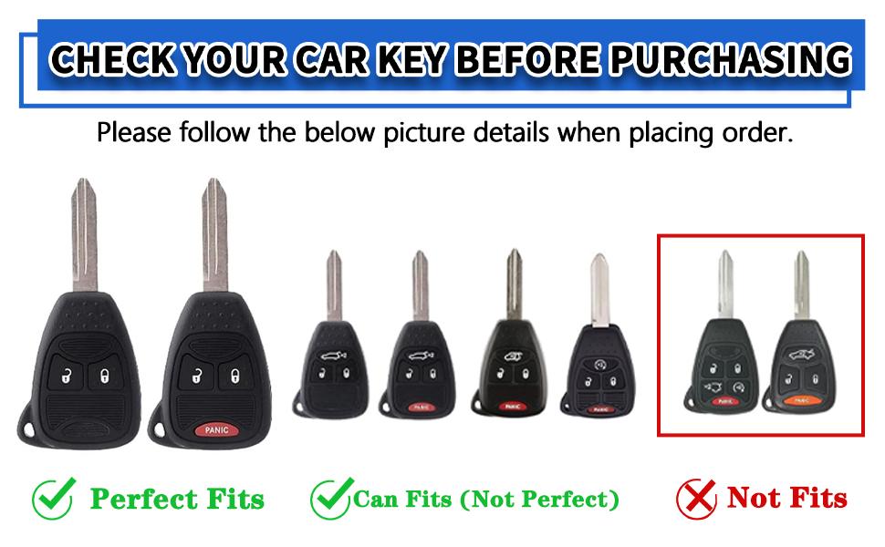 for Jeep Key Fob Cover with Keychain, 3 Buttons Soft TPU Key Fob Protector Compatible with 2007-2018 Wrangler Compass Patriot, Dodge Avenger Ram Durango Dakota Chrysler Aspen Sebring, Black