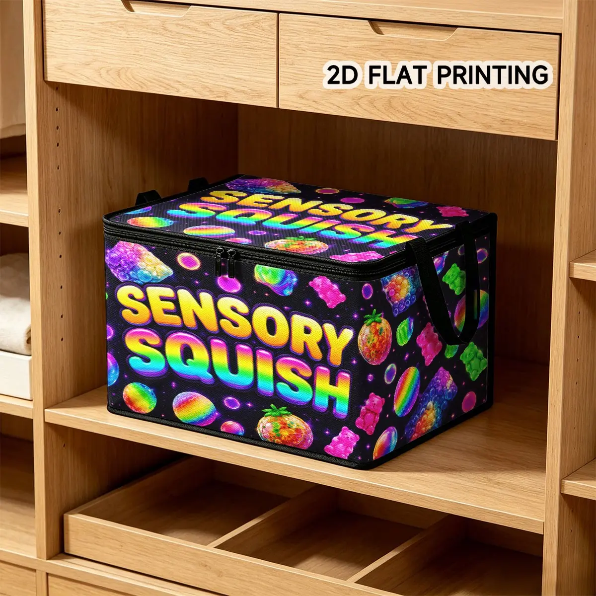 Large Capacity Foldable Storage Box with Lid, Durable Dual Handle Zipper Design, Ideal for Toys, Clothes, Snacks, Books, Home Organization