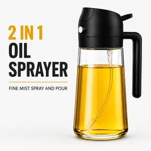 MIUVA Olive Oil Sprayer  470ml Oil Dispenser 2 in 1 Fine Mist Spray and Pour Bottle Refillable Cooking Oil Sprayer for Air Fryer Salad BBQ Kitchen