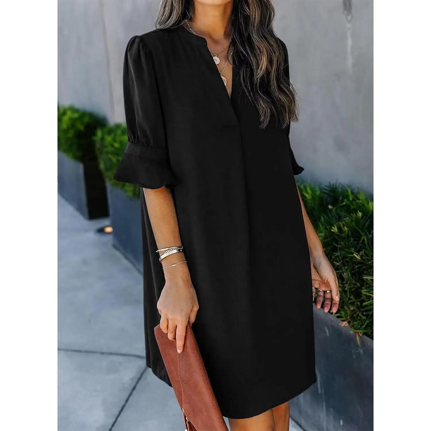Dresses Ruffled Short Sleeve Dress Casual Shift Dress Summer Dresses for Women Dresses Ruffled Short Sleeve Dress Casual Shift Dress Summer Dresses for Women