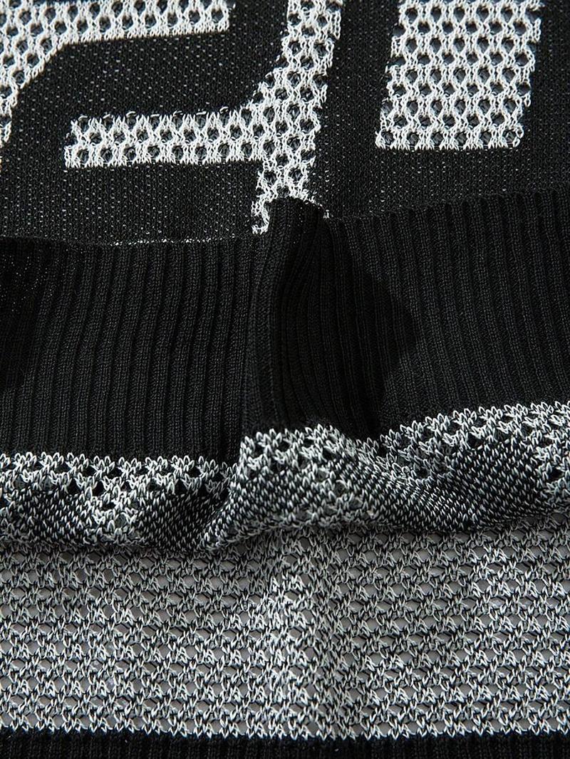 Women's Vintage Letter Pattern Sweater, Casual Loose Fitted Long Sleeve Jumper for Summer, Fashion Women's Knitwear for Daily Wear, Tops, Casual Streetwear Top