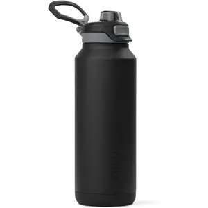 Powerfill Pro 40oz Stainless Steel Water Bottle with Quick Fill Lid, Triple Walled Vacuum Insulated Metal, Leak Proof Locking Lid, Sip and Chug, Reusable BPA Free, Black