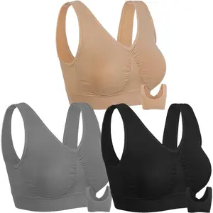 3 Pack Sports Bras for Women Wirefree Padded Workout Yoga Gym Fitness Bra Medium Support