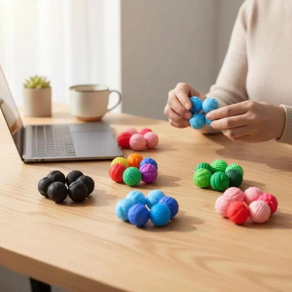 6pcs Silicone Magnetic Ball Educational Finger Toy - Magnetic Fidget Roller for Stress Relief (Fidget Stress Relief Toys)