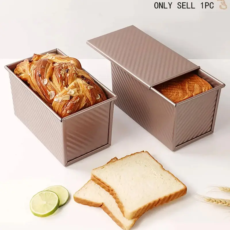 Non-Stick Toast Mold with Lid, Wave Bread Box, Carbon Steel Baking Tray, Essential Kitchen Tool for Sandwiches and Cakes, Kitchenware Bakeware, Baking Molds, Baking Supplies, Baking Essentials, Baking Tools