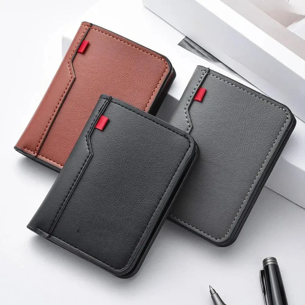 Women's 3-Pack Ultra-Thin Mini Soft PU Leather Short Vertical Credit Card Holder Wallet, High-Quality Slim Fit for Daily Use, Business Travel