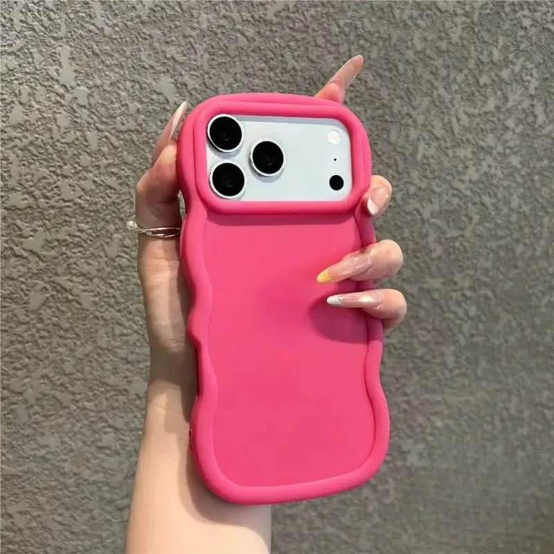 Matte Wavy Edge Phone Case For17Air 12 13 14 15 16 17 Pro Max Plus Shockproof Soft Cover