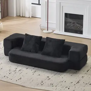 [Bellemave] 74.81" 2-in-1 Folding Sofa Bed, Modern Plush Lazy Sofa, High Elastic Sponge Convertible Bed, Suitable for Rental Houses, Small Apartments, Guest Bedrooms and Studies