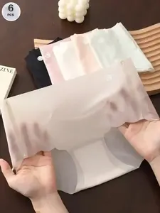 Playful Lingerie Seamless Sheer Panties 5/6 Pack Lightweight Breathable Mid Rise Underwear for Yoga Pants & Daily Wear Nylon Spandex Blend Invisible Comfortable Everyday Fit Outfit