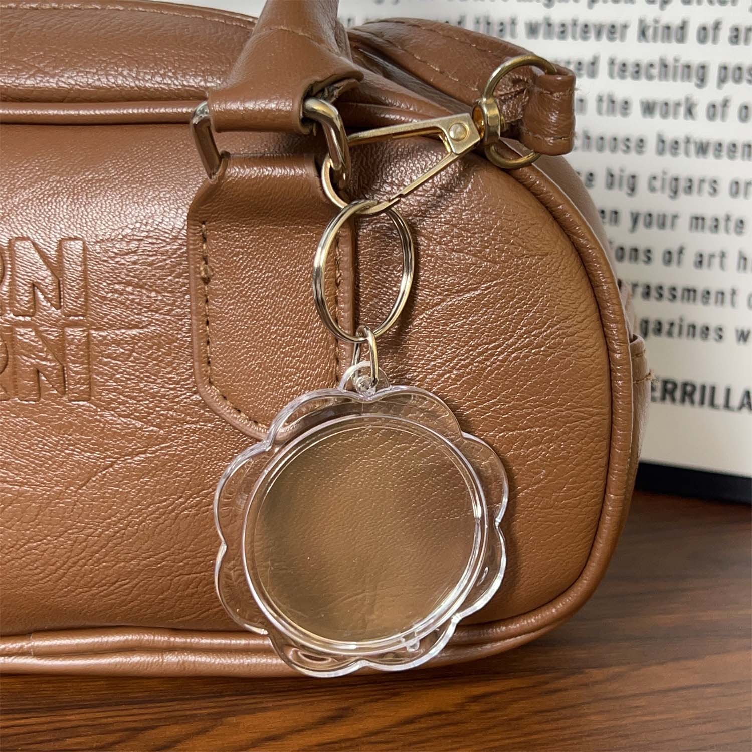 5/50Pcs Transparent Photo Frame Keychain Tassels Snap-In Custom Insert Photo Acrylic Blank Keyring Clear Blank Picture Pendant