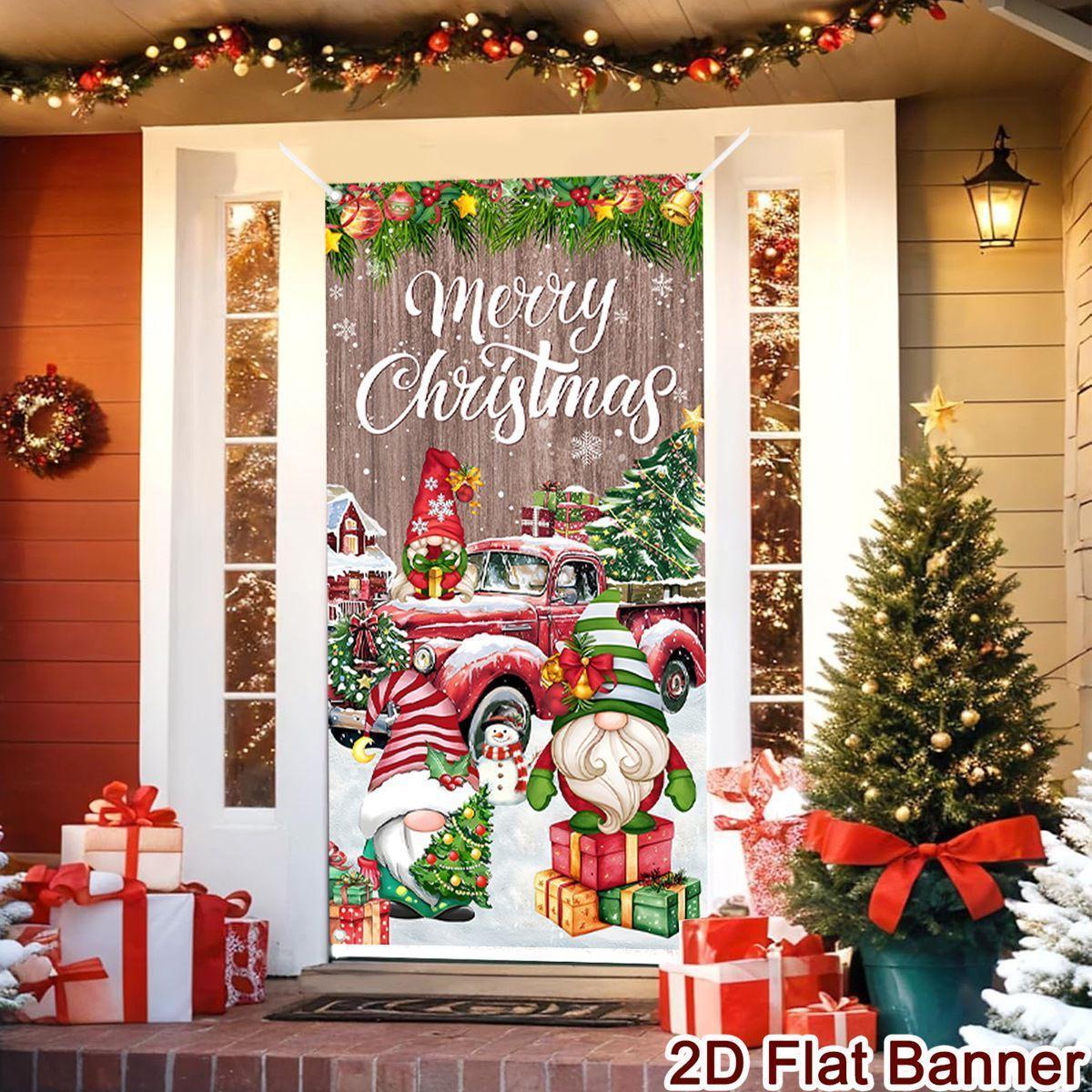 Christmas Door Banner Merry Christmas Decor for Home 2025 Xmas Hanging Wall Door Decor Navidad Noel Happy New Year Gift 2026