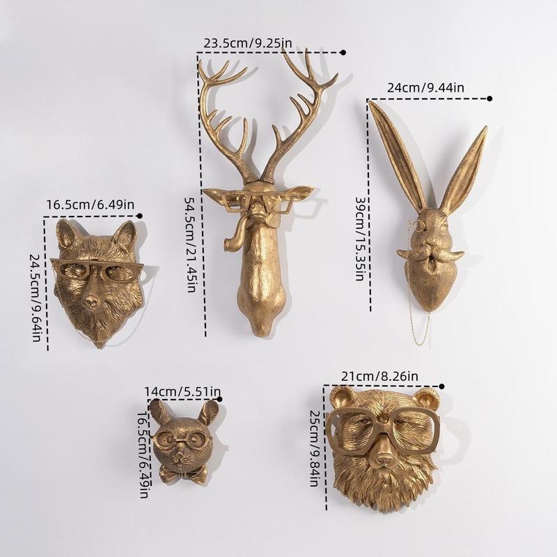 Animal Head Wall Decor, 1 Count Creative Resin Animal Head Wall-Mounted Decor, Wall Hanging Decor, Wall Decoration for Home Living Room and Bedroom #TOP PICKS