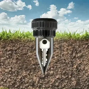Realistic Underground Spike Garden Key Hider, Durable High Quality Plastic Hidden Key Storage Safe, Easy Insert Lawn Decorative Key Holder, Weatherproof Outdoor Security Accessory For Backyard, Garden And Patio Spare Key Storing