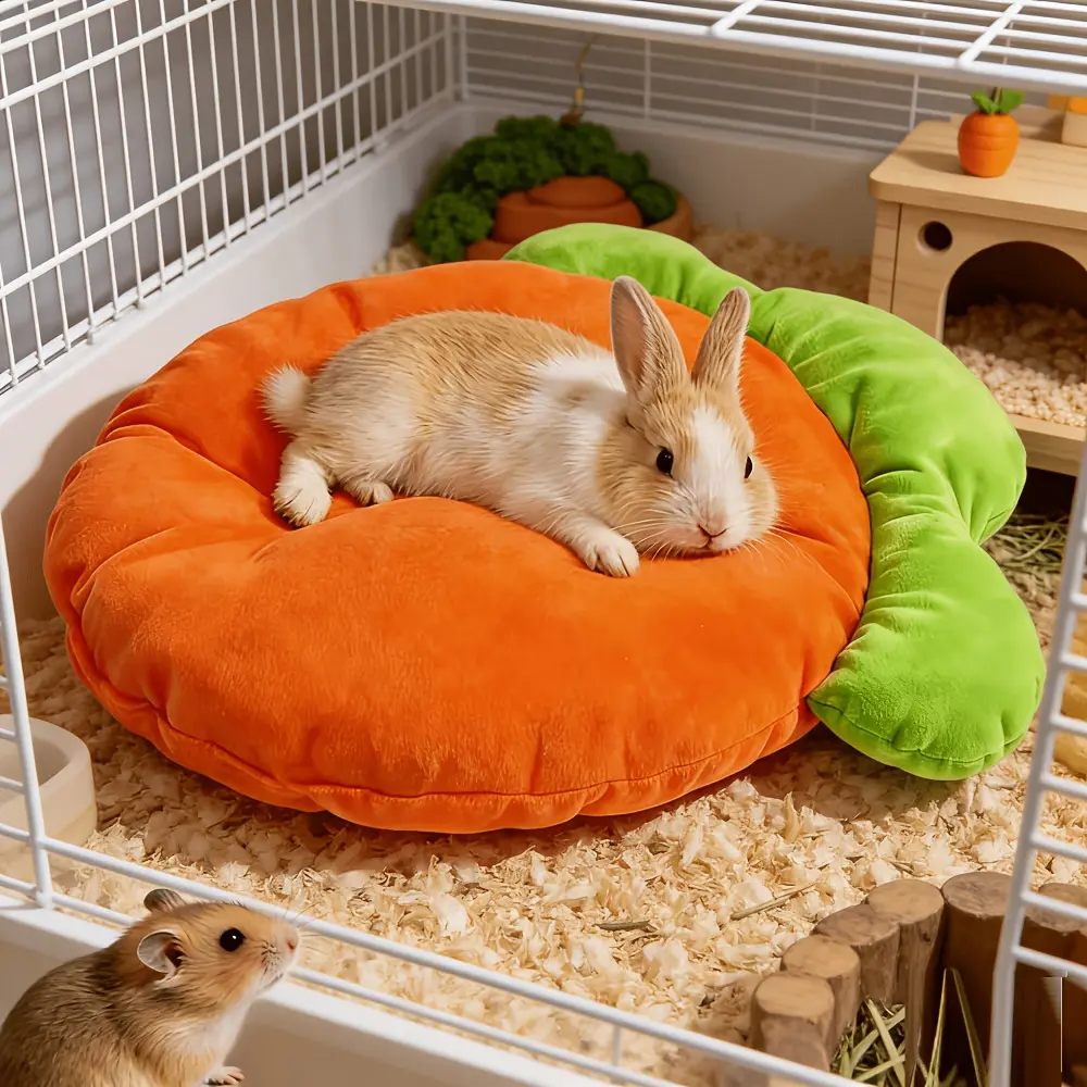 1pc Carrot-Shaped Pet Bed/Pet Mat, Soft Hamster, Rabbit, Guinea Pig Etc. Small Animal Nest Mat, Warm Pet Sleeping Pad, Suitable for Rabbits, Guinea Pigs And Hamsters, Cute Pet Gift, Pet Supplies, Pet Nest, Pet Mat