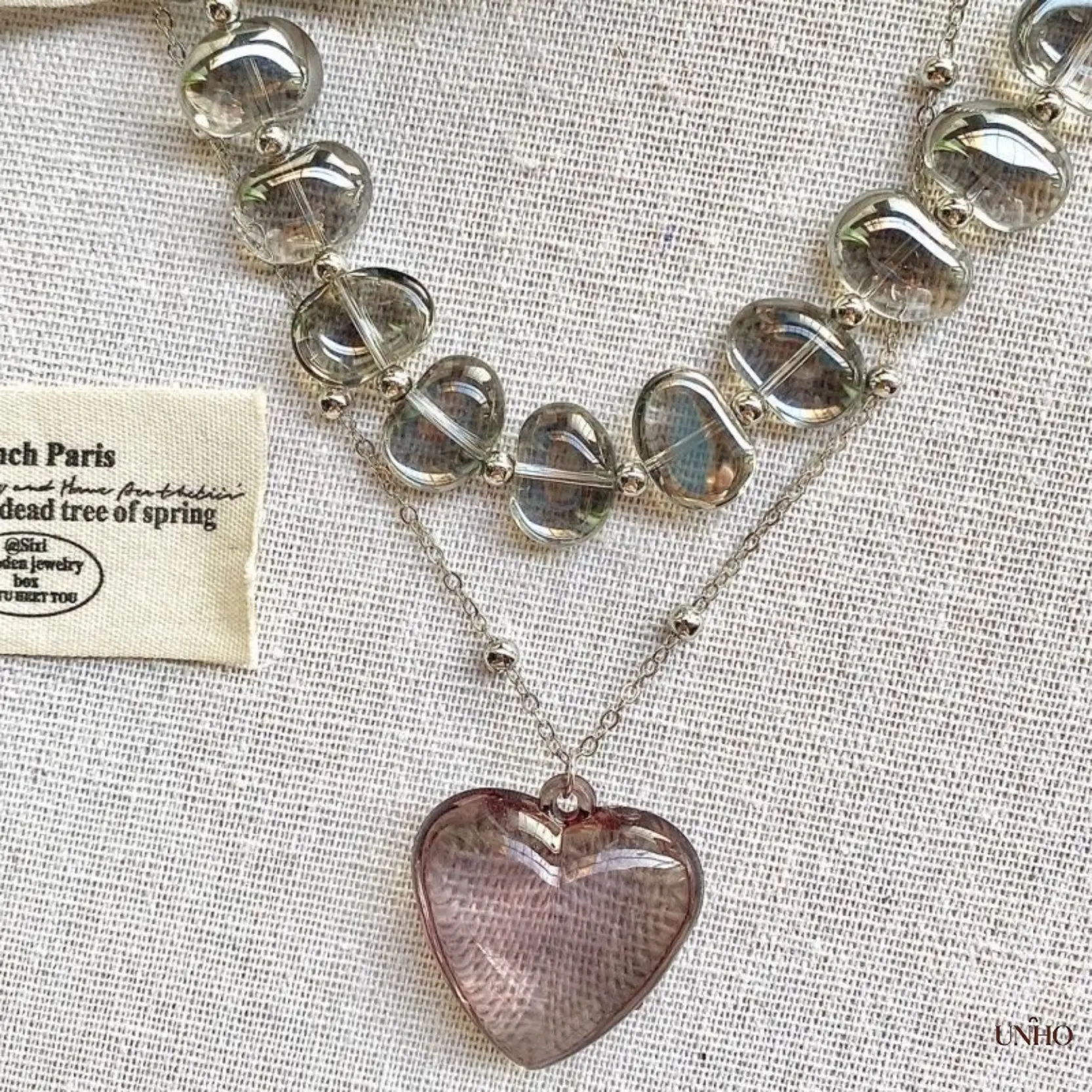Vintage Grey Crystal Heart Necklace For Women, Minimalist Elegant Clavicle Chain, Niche Delicate Fashion Jewelry For Daily, Dating And Vacation Outfit Matching