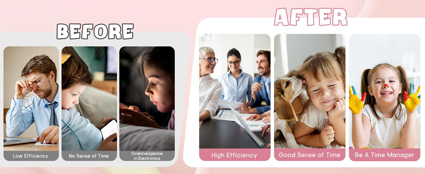 60-Minute Visual Timer for Kids – Rainbow Disk Countdown Clock, Silent Operation Pomodoro Timer for Classroom, Home & Office. Time Management Tool for Toddlers & Students – See Time Passing, Reduce Anxiety, Build Focus! Pink