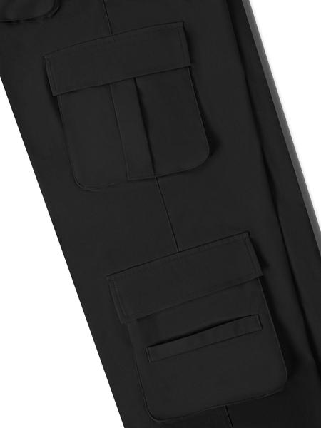 Women's Plain High-Waisted Cargo Pants with Pockets and Drawstring, Fashion Y2K K-Pop Style Streetwear Trousers for Daily Wear, Ladies' Baggy Pants for Fall & Winter