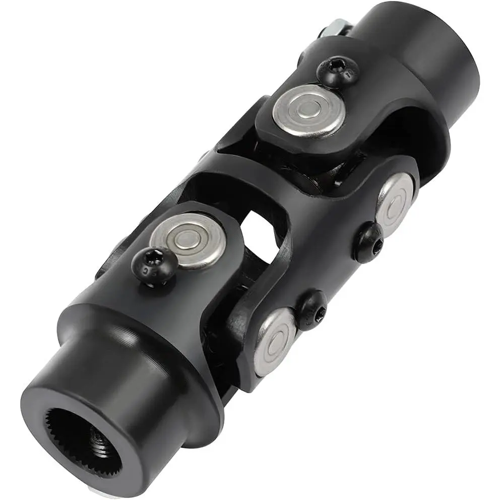 3/4 DD x 3/4-36 Spline Black Double  U-Joint Shaft 127mm |  U-Joint Shaft U Joint Coupling Steering Shaft Coupler Steel Automotive