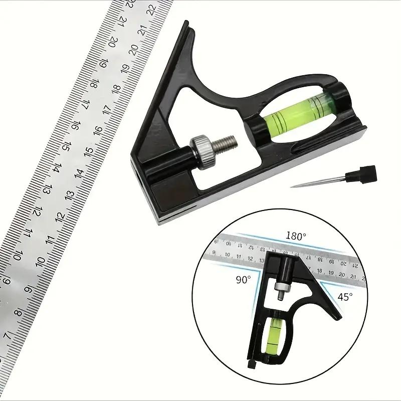 Multifunctional Adjustable Woodworking Tool Set, Precision Angle Measuring Instrument, Durable Metal Design, Construction Tools