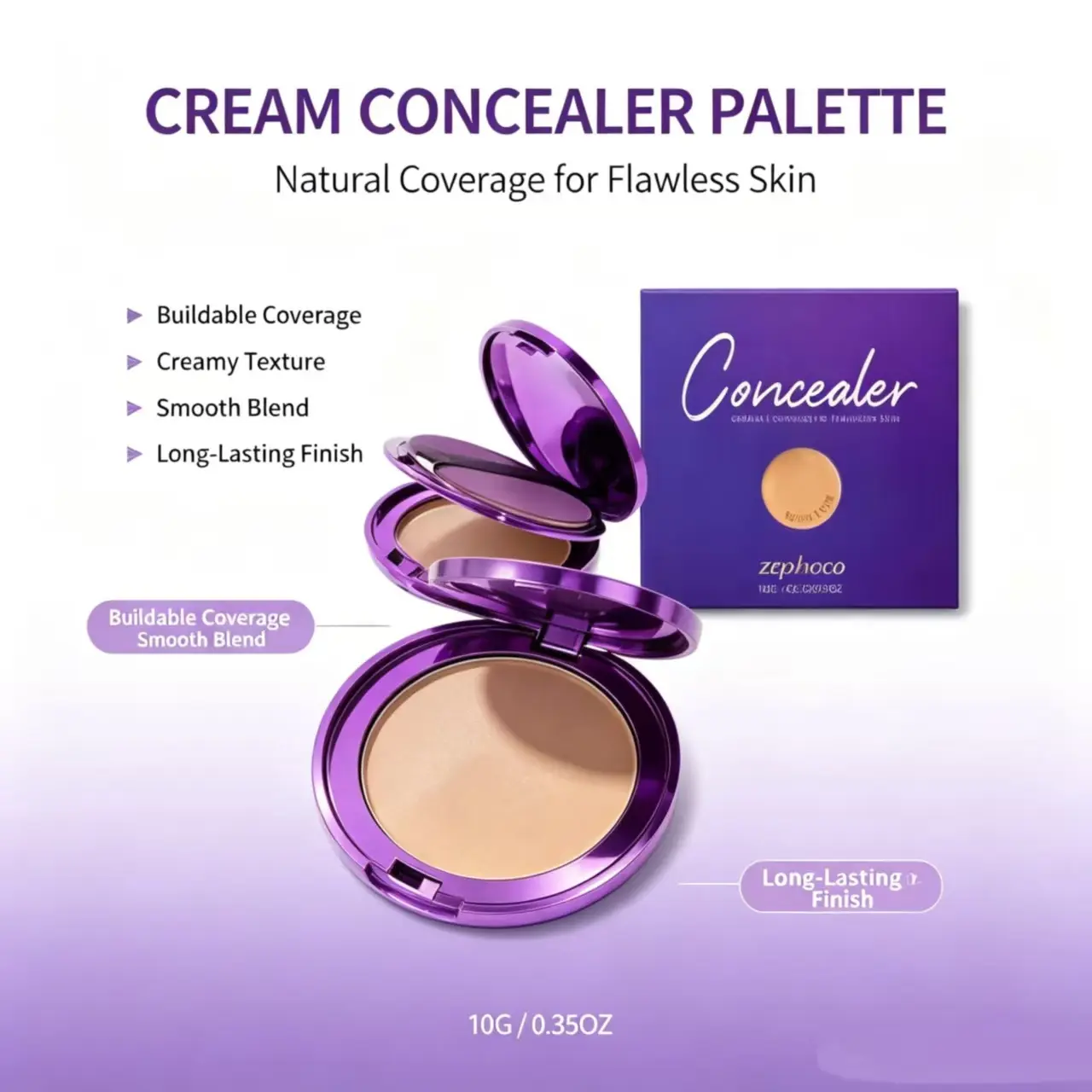 Zephoco Natural Shade Concealer Palette, Full Coverage For Facial Spots & Tattoos, Natural Skin Fit Long Lasting Non-Fading Multi-Function Makeup Palett,Radiant,Serum,Foundation with SPF 50,one,size,beauty,freckle,liquid,fore,water,resistant,faux,freckles