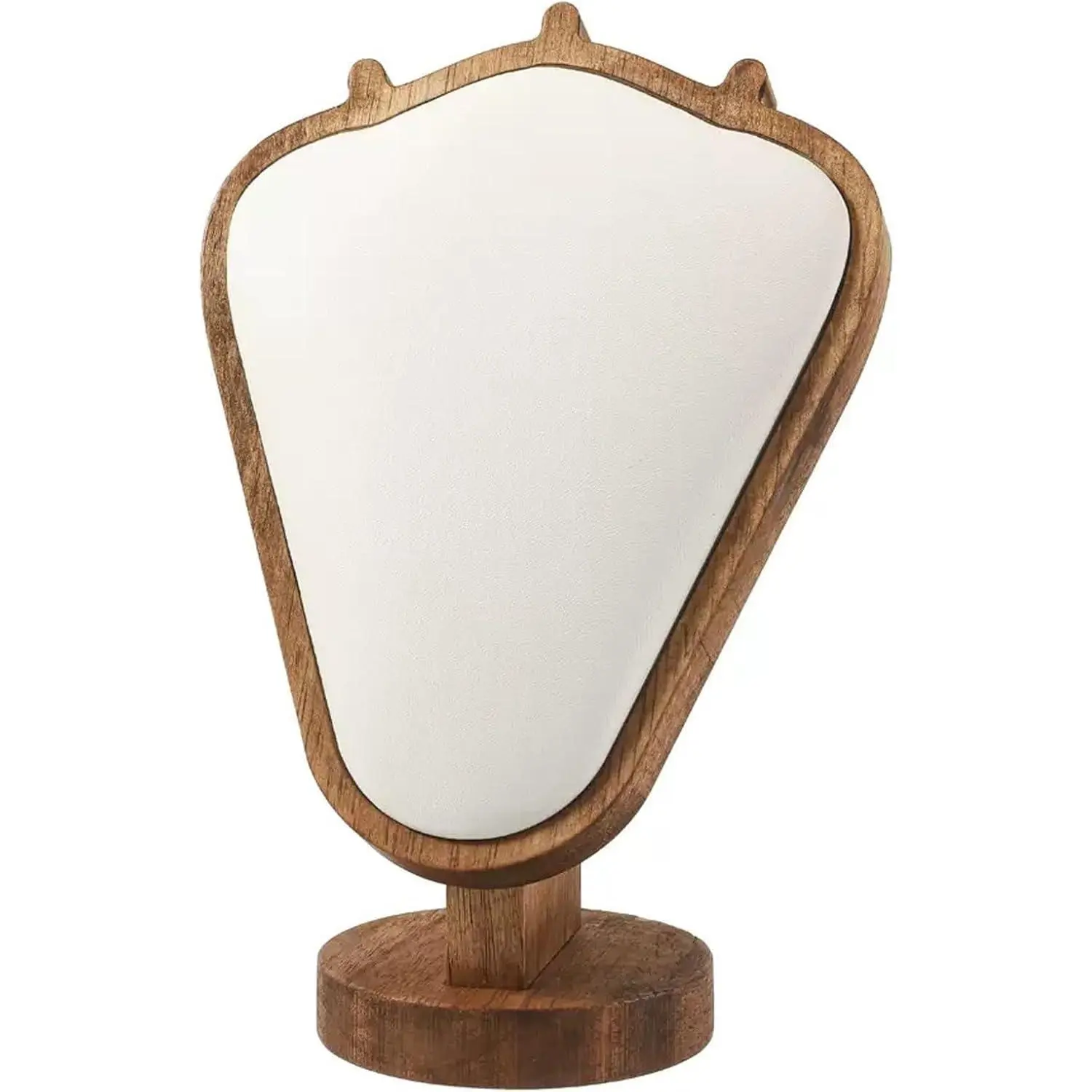 8.27''x5.51'' Wooden Necklace Display Chain Bust Stand Leather  Necklace Tabletop Display Boards Stand (White)