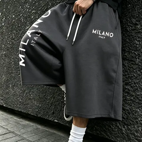Men's Street Style Casual, Loose-Fit Knee Length Streetwear Shorts, Comfortable Breathable Fabric, Premium Solid Color for Daily Wear
