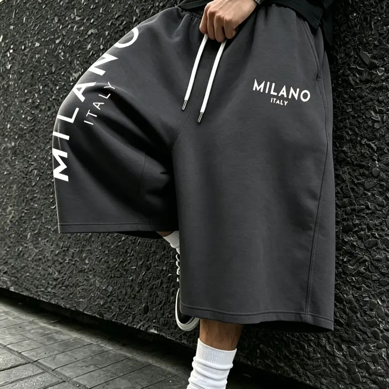 Men's Street Style Casual, Loose-Fit Knee Length Streetwear Shorts, Comfortable Breathable Fabric, Premium Solid Color for Daily Wear
