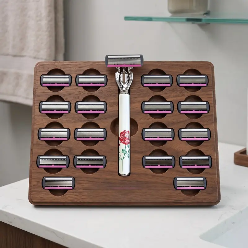 7/13/19pcs High-Quality Manual Depilatory Razor, Six-Layer Smooth Blade, Gentle and Safe for Full Body, Rose Print Metal Handle, Perfect Gift
