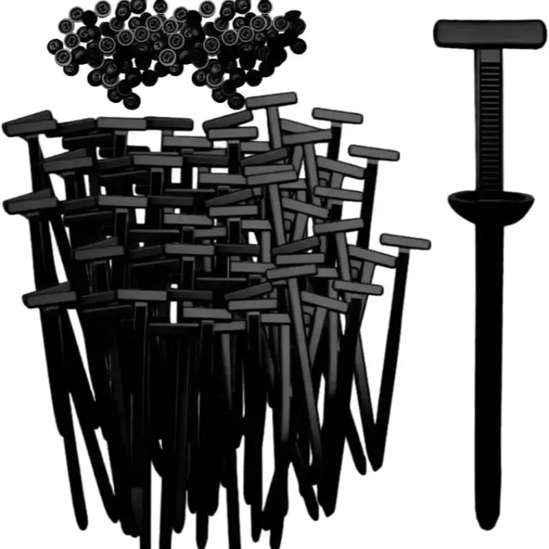 50pcs Nylon Universal Cable Tie Clips, Self-Locking Nylon Zipper Straps, Durable Multi-Purpose Plastic Cable Ties for and Car Maintenance