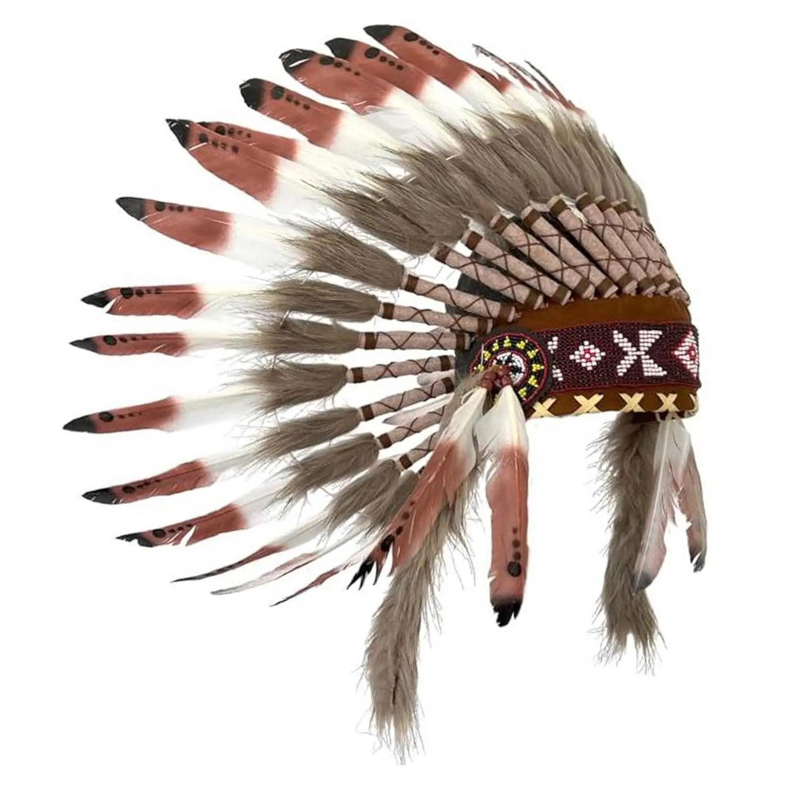 Indian Hat Decorative Feather Headdress for Fancy Dress, Perfect for Halloween Dance Show, Unique Costume Accessory for Events, Party Hats