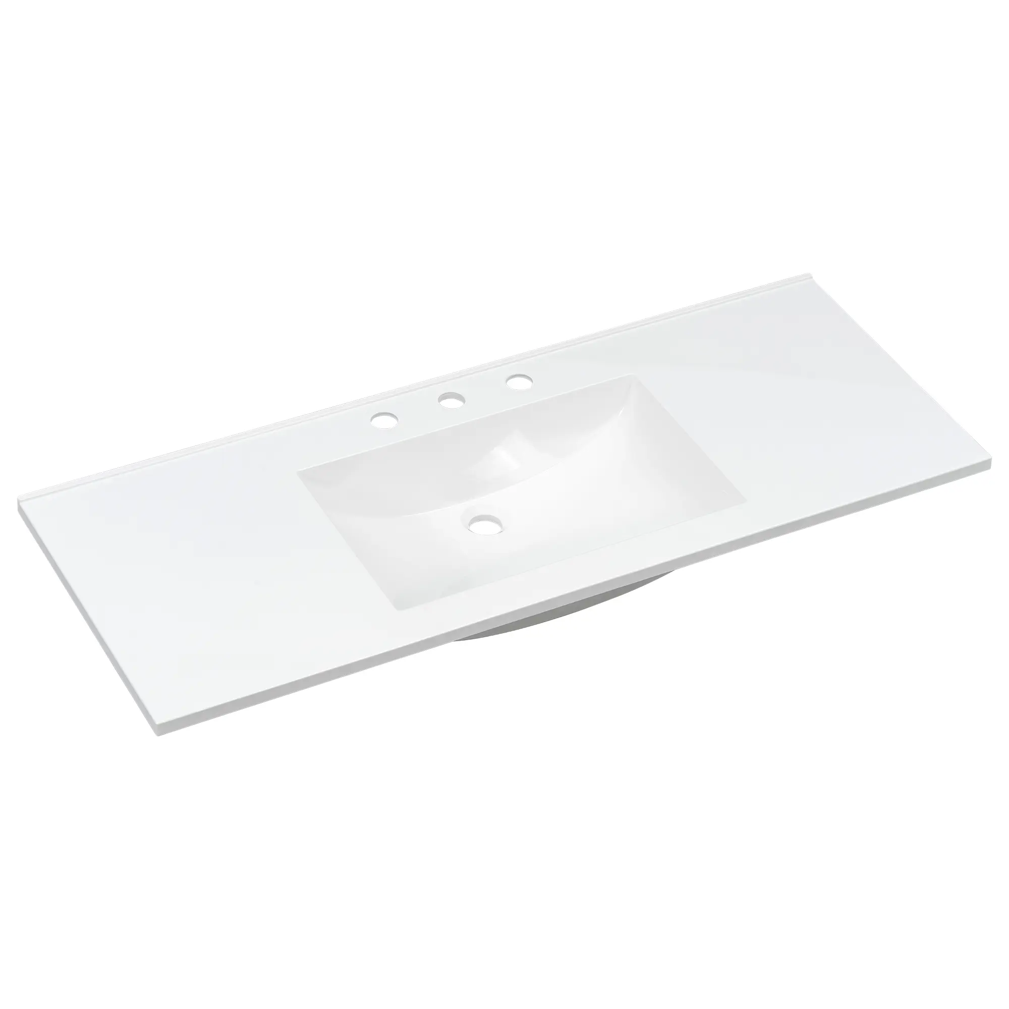 Nokaa 48 Inch Bathroom Vanity Top with Integrated Basin, White Composite Countertop Only, 3 Pre-Drilled Faucet Holes for 8" Widespread Faucet, Smooth Easy Clean Surface, Classic Design for Bathroom Remodel, 47.2"W x 18.1"D x 6.9"H
