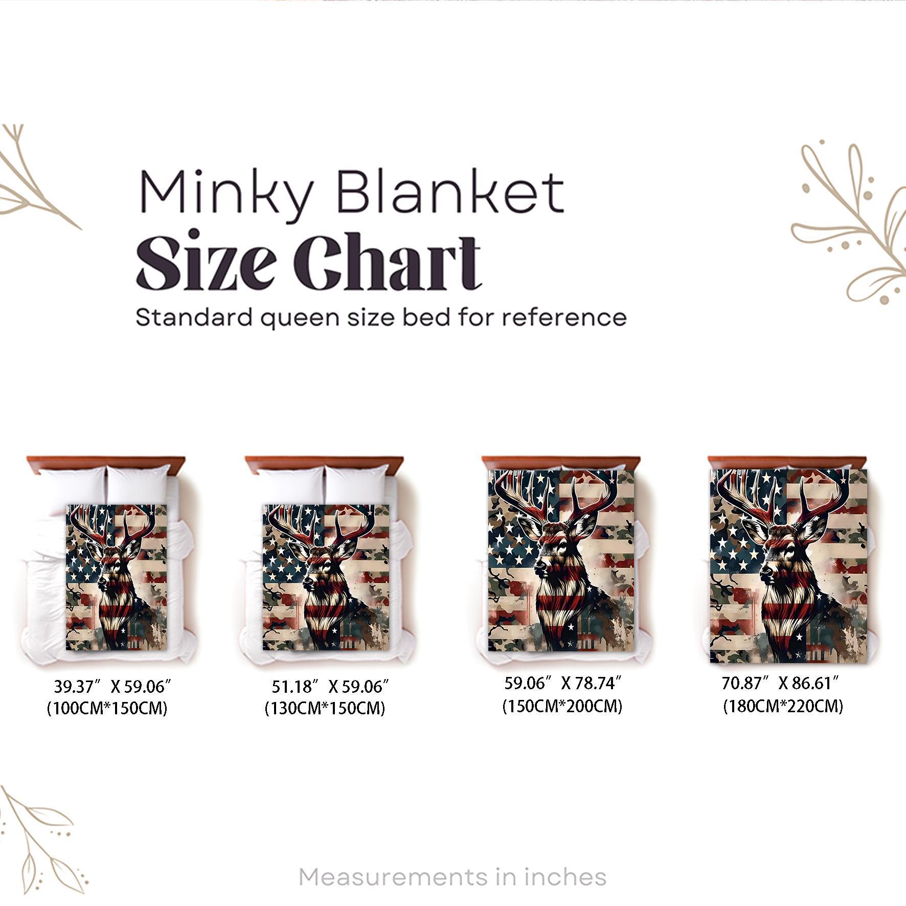 Deer & American Flag Pattern Blanket, 1 Count/2 Counts Soft Warm Throw Blanket, Air-conditioned Room Accessories Blanket for Home Office Travel Camping, Cozy Chic Blanket