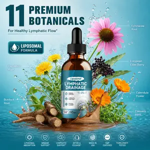 Liposomal Lymphatic Drainage Drops 11 In 1 Organic Supplement with Burdock Root Echinacea Elderberry Calendula Cleavers Dandelion Supports Lymphatic Health 2 FL.OZ