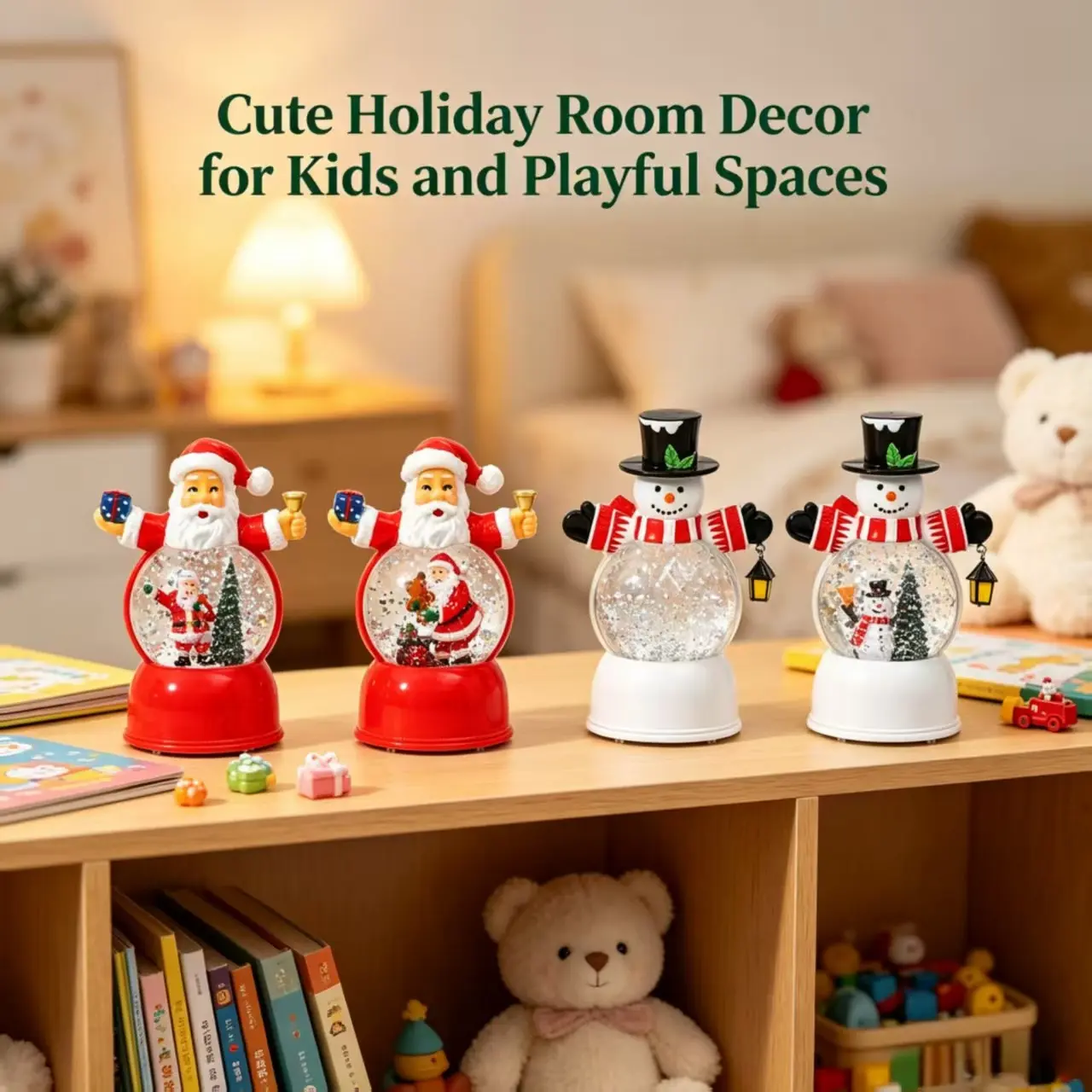 Christmas Santa Snowman Electric Snow Crystal Ball Music Box, LED Lights, Automatic Snowflakes, Kids Bedroom Decor, Holiday Gift