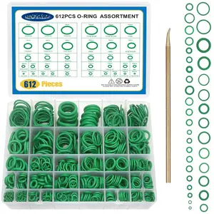 612 count 36 Sizes SAE Metric O Ring Kit with O-Ring Pick & Installation Tools Rubber Washer Orings for A/C Professional Plumbing Automotive