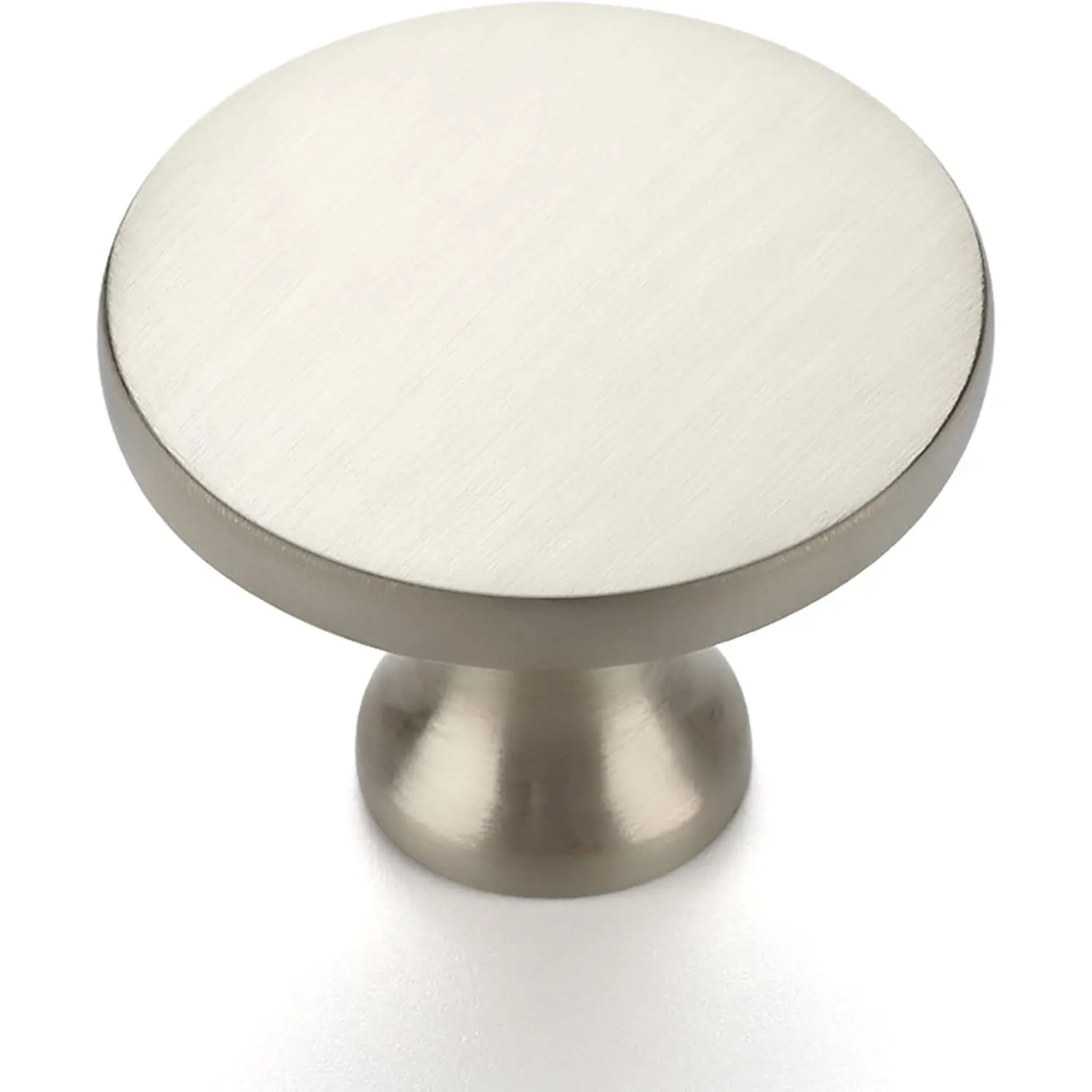 Brushed Nickel Round Kitchen Cabinet Knobs Pulls 1-1/4 Inch 5 Pack | Zinc Alloy, Single Hole, Round Knobs Shape, Modern Kitchen Cabinet Hardware, for Cupboard, Dresser, Closet and Bathroom