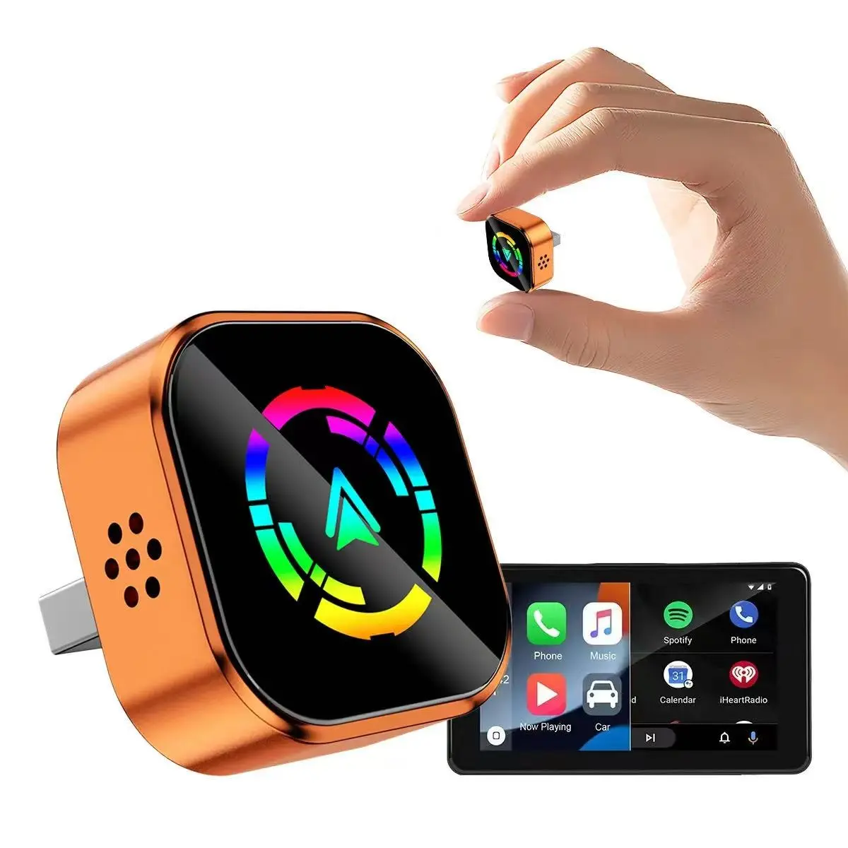 2026 Wireless Carplay Adapter, Automobile Adapter for iPhone/android, Fast Connection, No Delay, Hands-Free Call, Bluetooth-compatible, Metal Enclosure, Digital Signal/network, Carplay Stick