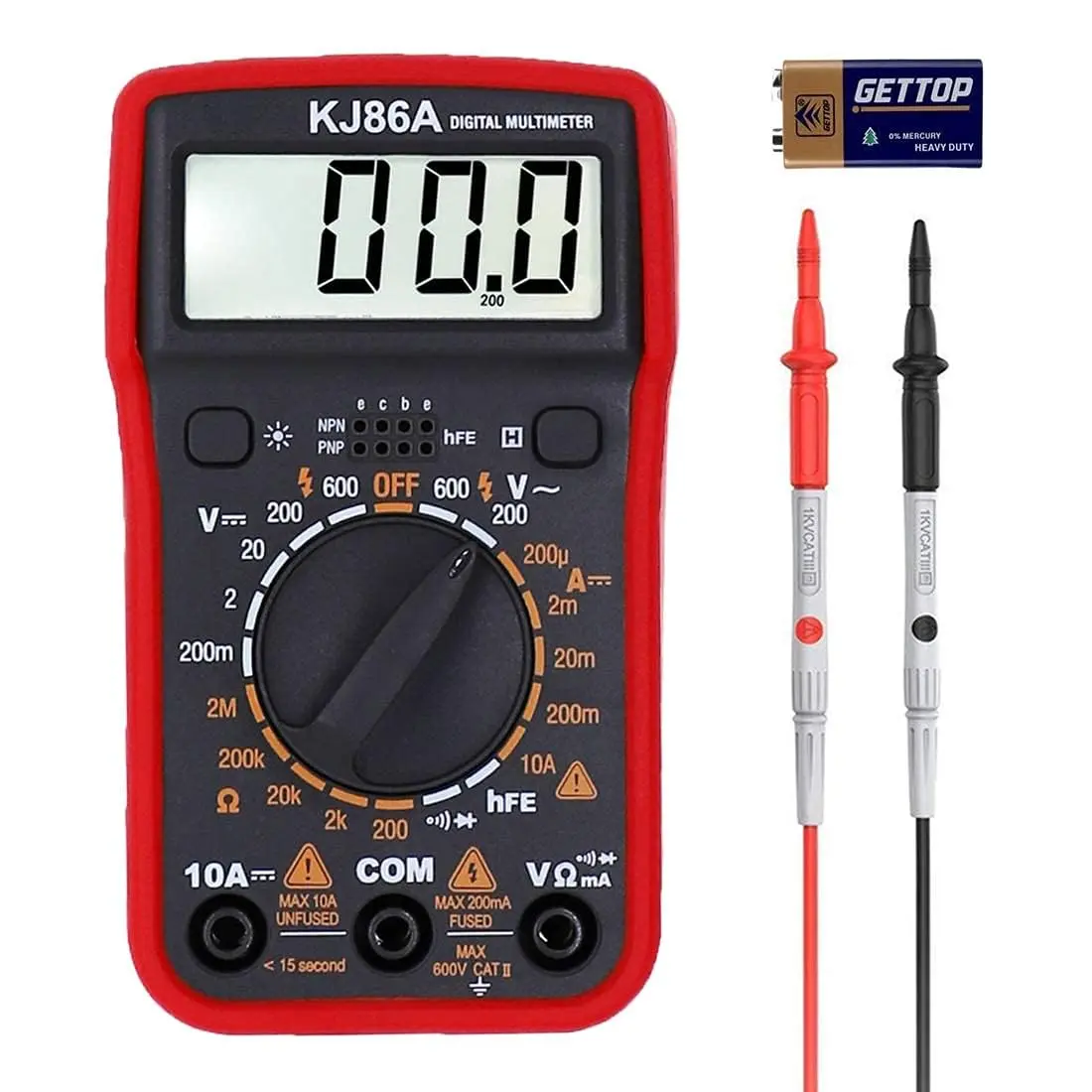 Digital Multimeter with Ohm  Amp and Resistance Diode  Tester Meter