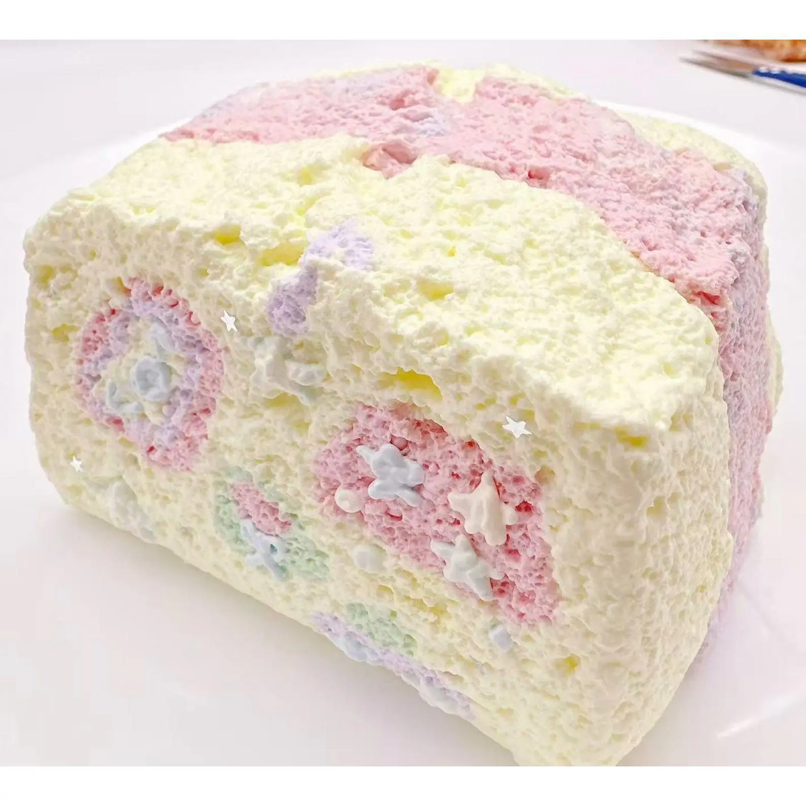 Jumbo Fluffy Toast Taba Squishy, Handmade Kawaii Silicone Stress Relief Toy, Realistic Creamy Bread Desk Decor Gift