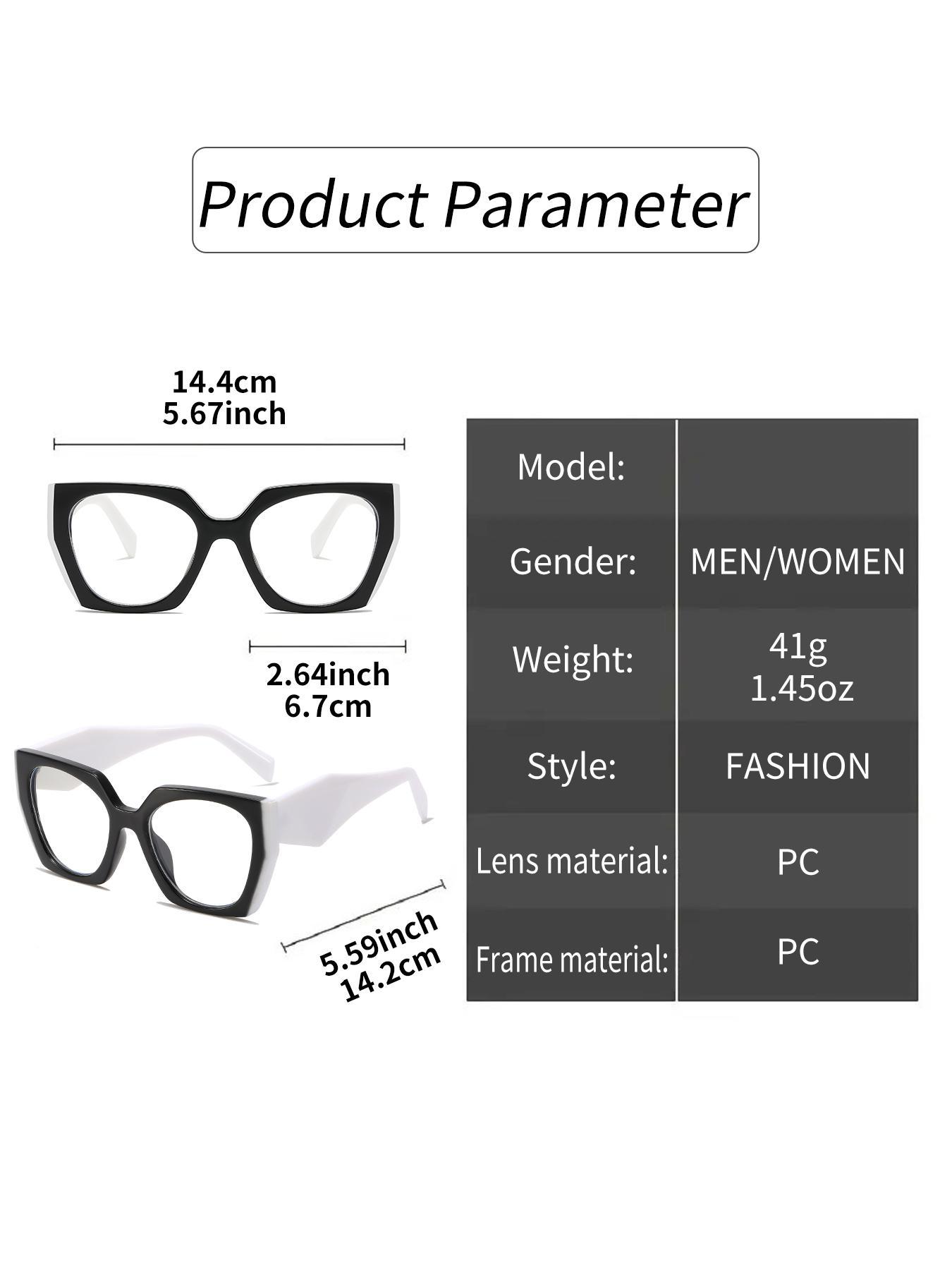 Simple Eyeglasses for Everyday Use, Basic Geometric Frame Eyeglasses for Women & Men, Fashion Eyeglasses for Work, Fashionable Frames Glasses, Leopard Pattern Eyeglasses